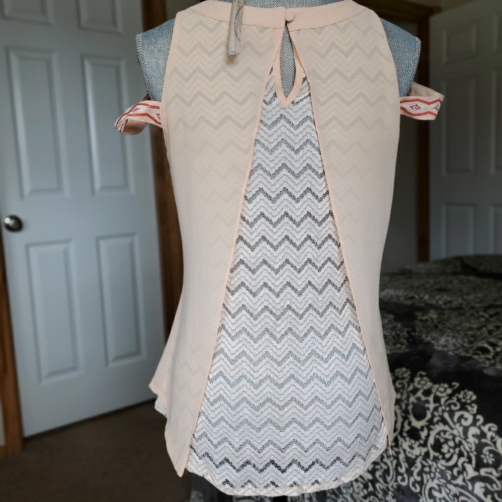 Cold Shoulder Peach Blouse